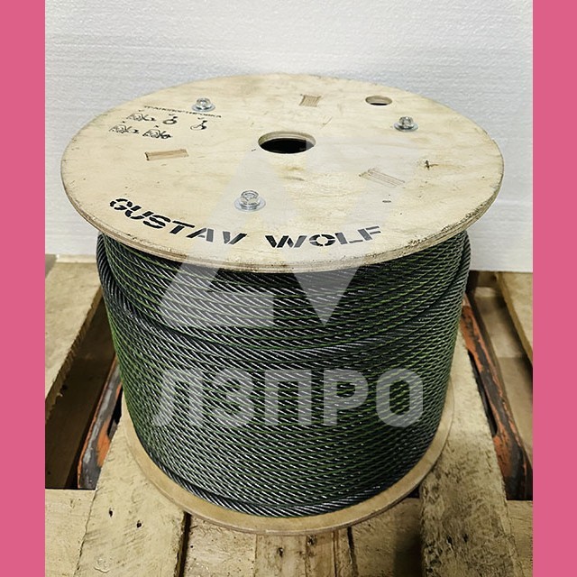Канат стальной лифтовый 12,0мм PAWO F10 9х17F-IWRC 95,6кН Gustav Wolf