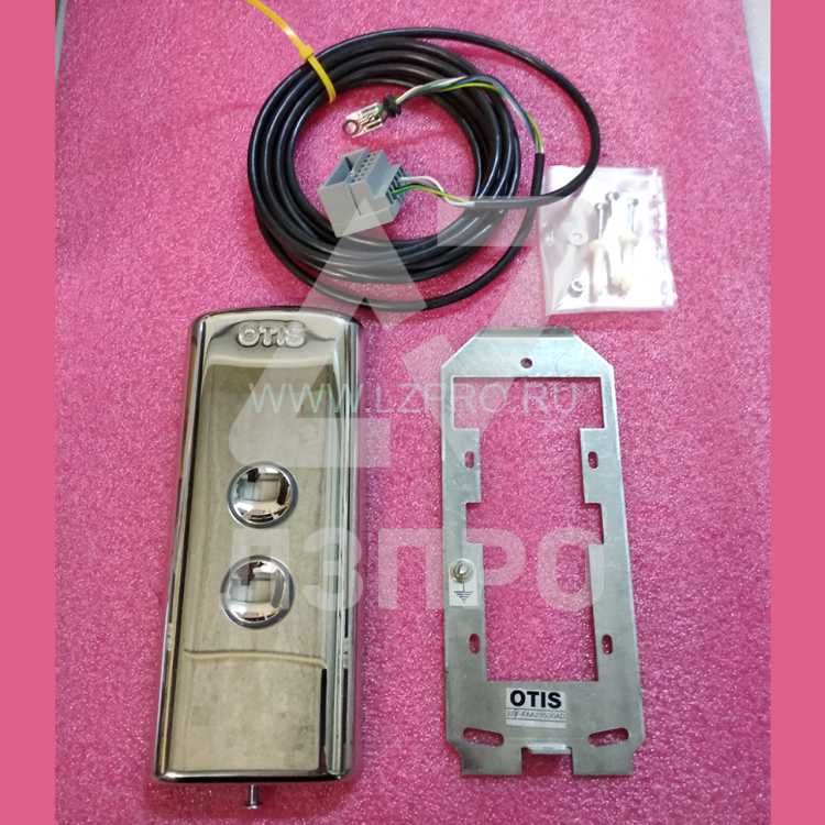 Вызывной пост двухкнопочный (полированная объемная панель, красная индикация, с платой HBB) Otis