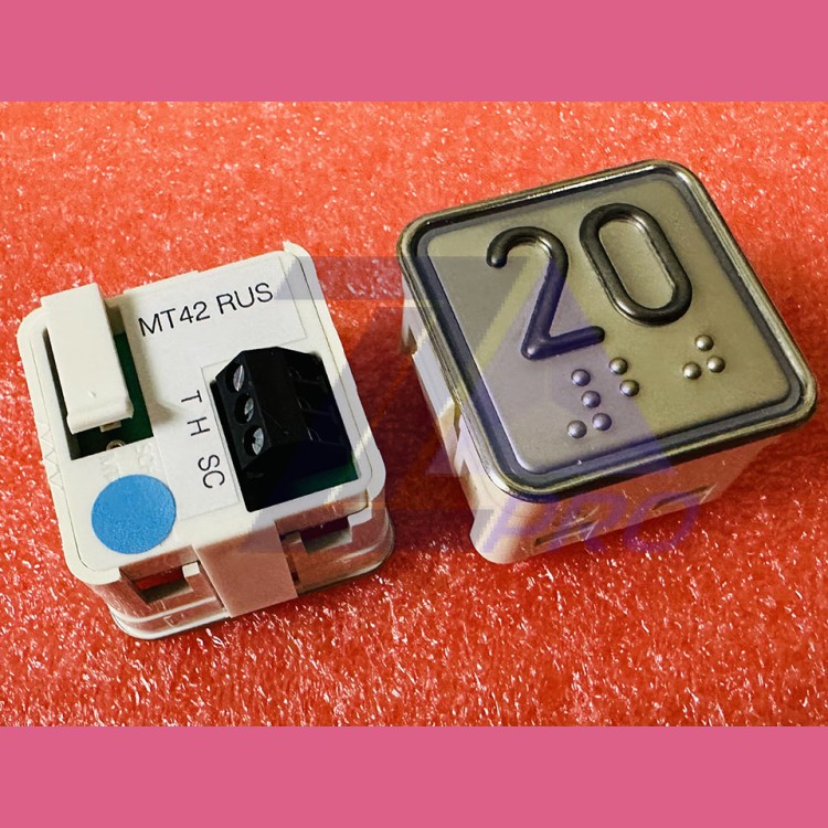 Модуль кнопочный "20" синяя подсветка с шрифтом Брайля MT42 RUS Schaefer ЩЛЗ