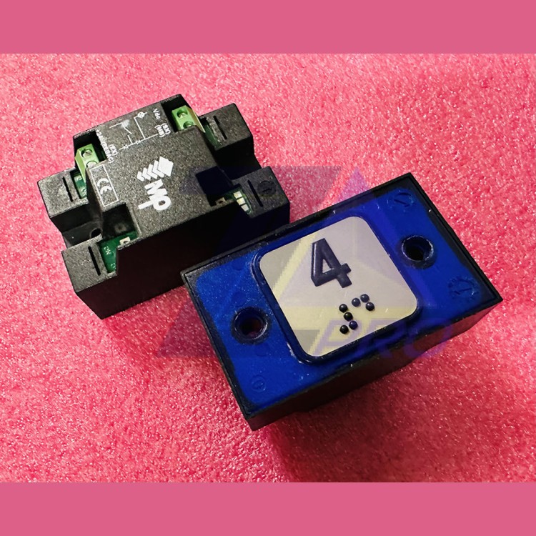 Кнопка приказной панели с шрифтом Брайля голубая подсветка 4 COMPAC 24V R2172PTBCAY04 MacPuarsa