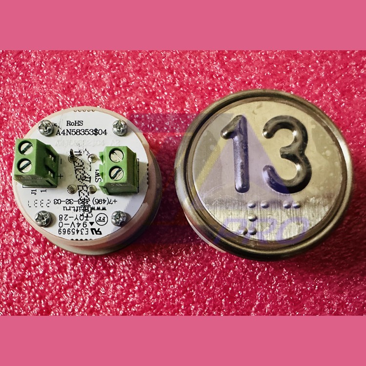 Модуль кнопочный белая подсветка код брайля "13" A4N58353$04 BBP-R302-VCPLT-S-W-13 (MA2D04-S-W-13)