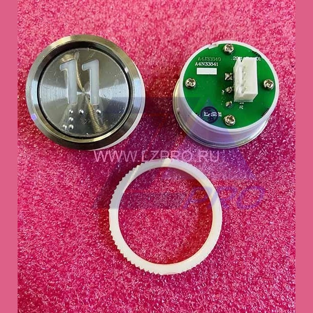 Кнопка "11" (с шрифтом Брайля, белая круговая подсветка, тип BAS231) A4N33841 Otis