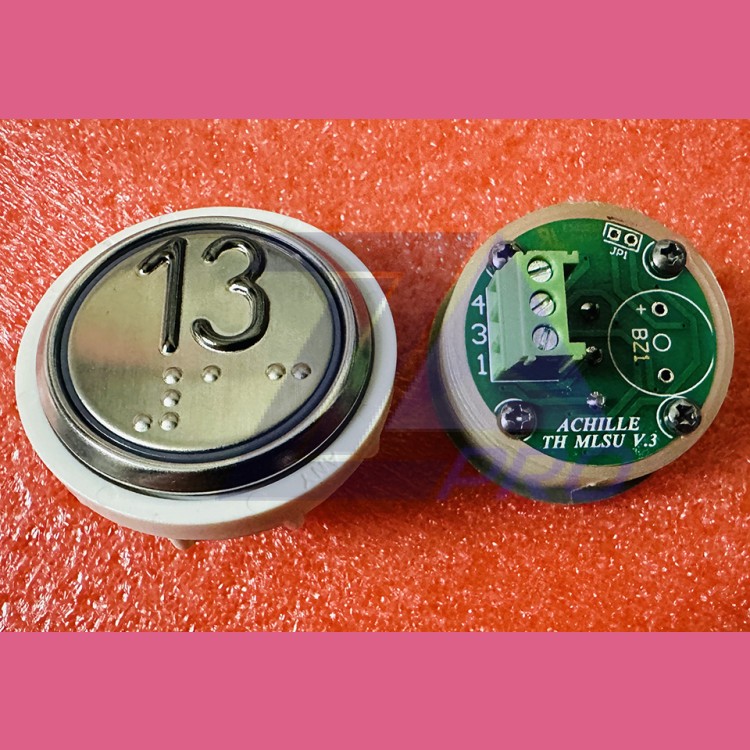 Кнопочный модуль 13 с кодом Брайля, красная подсветка, MLSU, Achille light VEGA
