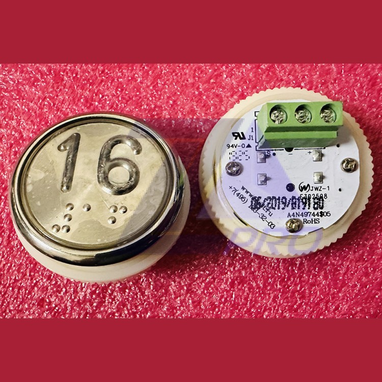 Модуль кнопочный A4N49744$05 красная подсветка Брайль "16" BBP-R331-CMPLT-D-R-16 (EA2406S-D-R-16) ЩЛЗ