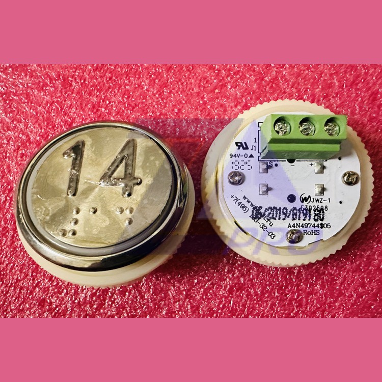 Модуль кнопочный A4N49744$05 красная подсветка Брайль "14" BBP-R331-CMPLT-D-R-14 (EA2406S-D-R-14) ЩЛЗ