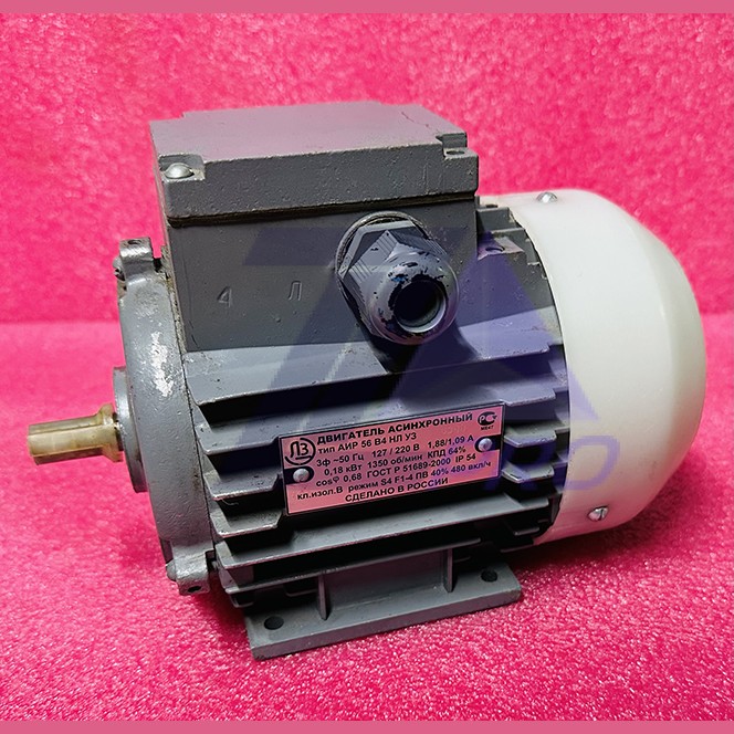 Двигатель асинхронный 0,18кВт 127/220В 1350об/мин 1,88/1,09А (крепление лапы) IM1081 АИР56В4НЛу3