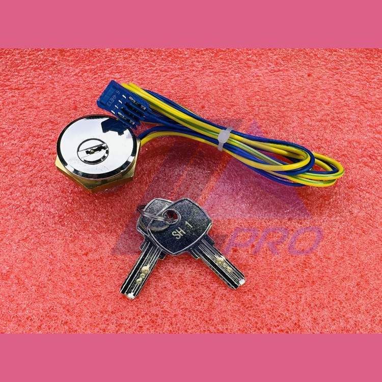 Выключатель ключевой (ключевина) COP 24V полированный хром, SH1 – 2 шт. FAA431B2 (Китай)