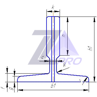 Лифтовая направляющая RO 70.9/A b1=70мм h1=70мм k=9мм