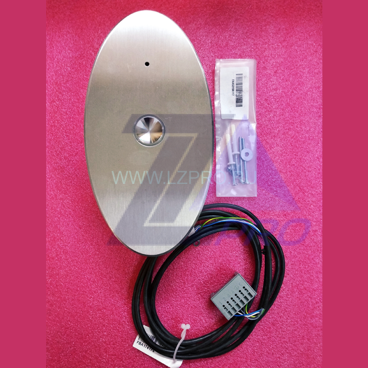 Вызывной аппарат в сборе (1 кнопка FAA25090AD313, подсветка синий ореол, плата HBB) FAA23500BF Otis