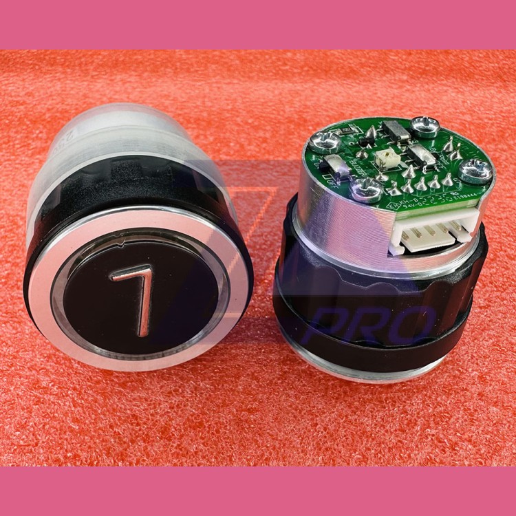 Кнопочный модуль "7" зеленая подсветка D4DUG  WELM-1101 ID:54502536.4 TRP000074 Schindler 7000