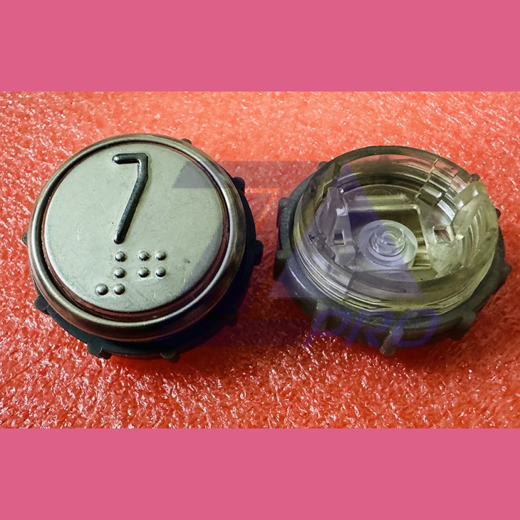 Модуль кнопочный круглый 7 с гайкой без платы ВКЛ13А-7П (7-4П)