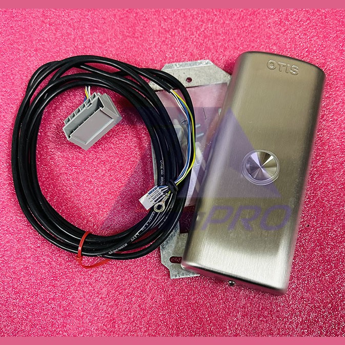 Вызывной пост однокнопочный (шлифованная объемная панель, синяя индикация, с платой HBB) FAA23500AV Otis