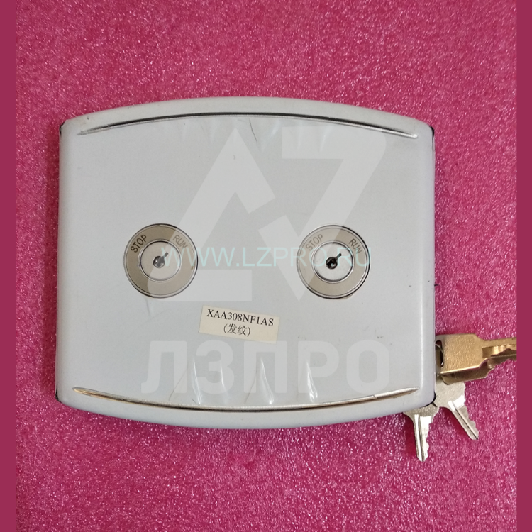 Пост этажный шливован. нерж. с двумя ключевинами STOP/RUN (+4 ключа)  XIZI OTIS XAA308NF1AS