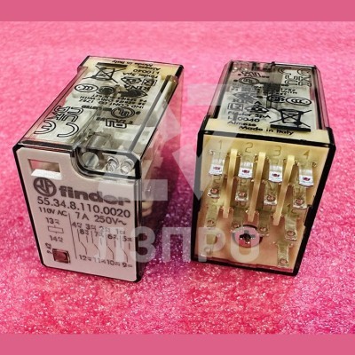 Реле промежуточное 55.34.8.110.0020 110V AC 7A Finder