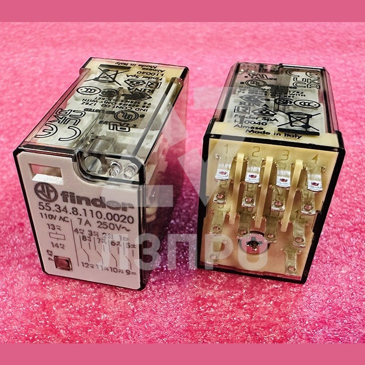 Реле промежуточное 55.34.8.110.0020 110V AC 7A Finder