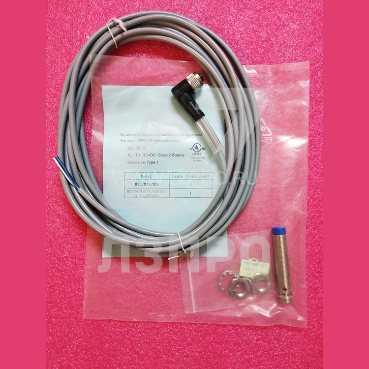 Индуктивный датчик ND8-S3-M12S в сборе с кабелем коннектором V1-W-5M-PVC PEPPERL+FUCHS