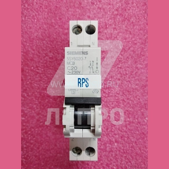 Автоматический выключатель 1+N-полюсной C20 MCB 5SY6020-7 Siemens