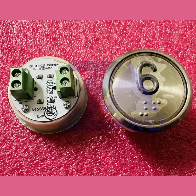 Модуль кнопочный A4N33841$14 белая подсветка Брайль "6" BBP-R331-CMPLT-S-W-06(EA2406S-S-W-06) ЩЛЗ